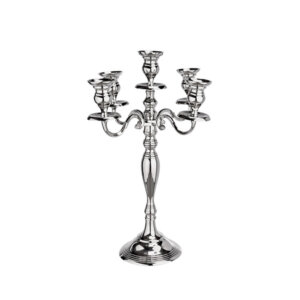 Ljusstake 5 armad h60cm förnicklad  aluminium